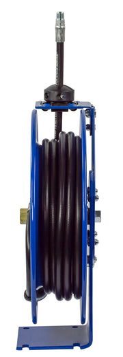 P-MP-420 by Coxreels | P Series | 2,500 PSI Spring Driven Hose Reel | 1/2" Hose ID, 1/2" FNPT Inlet x 1/2" MNPT Hose End | Steel | 20ft Rubber Hose Included