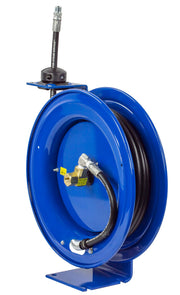 P-MP-425 by Coxreels | P Series | 2,500 PSI Spring Driven Hose Reel | 1/2" Hose ID, 1/2" FNPT Inlet x 1/2" MNPT Hose End | Steel | 25ft Rubber Hose Included