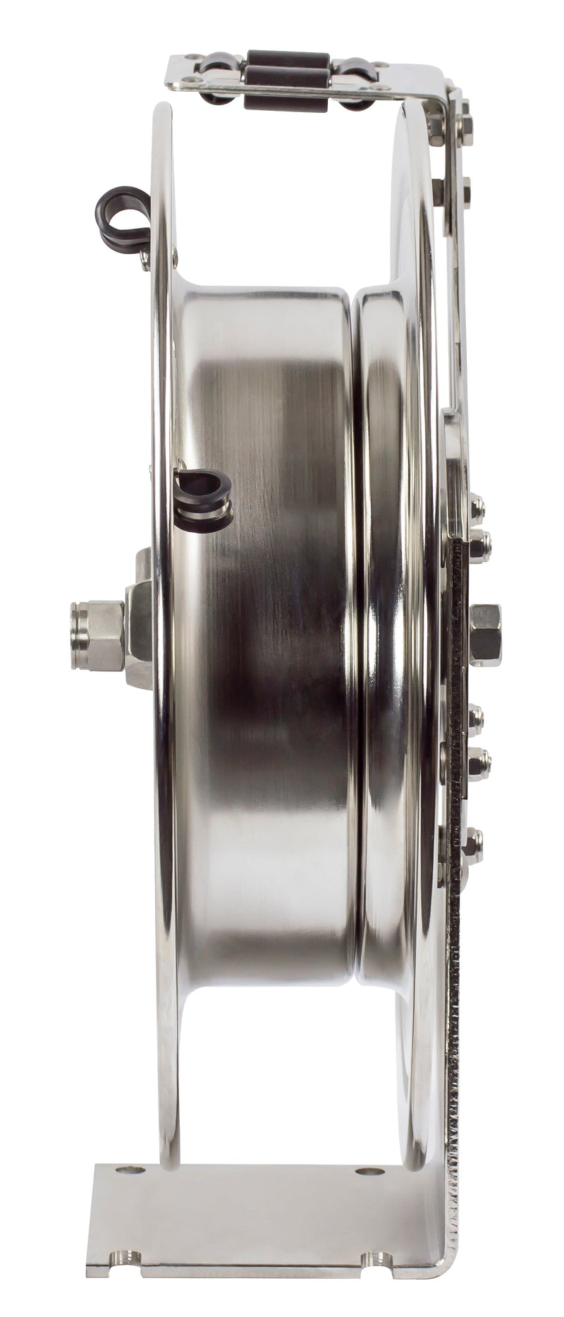 P-LPL-335-SS by Coxreels | P-SS Series | 300 PSI Spring Driven Hose Reel | 3/8" Hose ID, 3/8" FNPT Inlet | Stainless Steel | 35ft Capacity, Hose Not Included