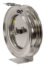 P-LPL-335-SS by Coxreels | P-SS Series | 300 PSI Spring Driven Hose Reel | 3/8" Hose ID, 3/8" FNPT Inlet | Stainless Steel | 35ft Capacity, Hose Not Included