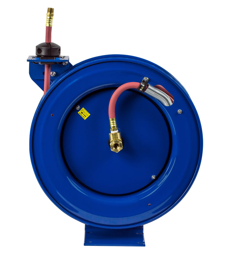 P-LP-130 by Coxreels | P Series | 300 PSI Spring Driven Hose Reel | 1/4" Hose ID, 1/4" FNPT Inlet x 1/4" MNPT Hose End | Steel | 30ft PVC Hose Included