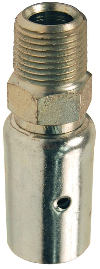 8P1 by Dixon Valve | Holedall® External Swage Uni-Range Male Coupling | 1/2" Male NPT | Hose OD: From 54/64" to 58/64" | Plated Carbon Steel