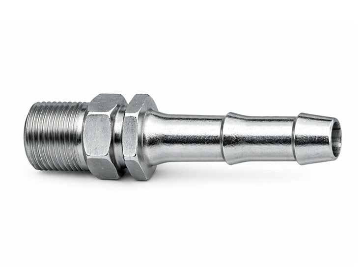 P300442 (HX-442) PUNCH-LOK® by PT-Coupling | Hex Lok Nipple Hose Fitting | 1/2" Hose Barb x 1/2" Male NPT | Double Groove | Plated Carbon Steel | 12 Pieces/Box