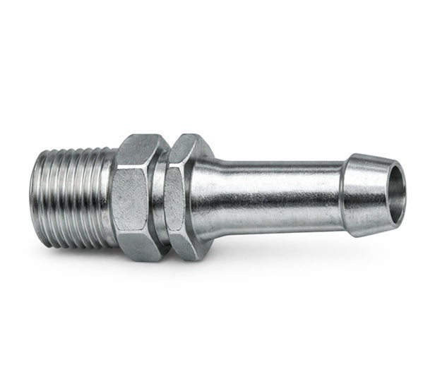 P300441 (HX-441) PUNCH-LOK® by PT-Coupling | Hex Lok Nipple Hose Fitting | 1/2" Hose Barb x 1/2" Male NPT | Single Groove | Plated Carbon Steel | 24 Pieces/Box