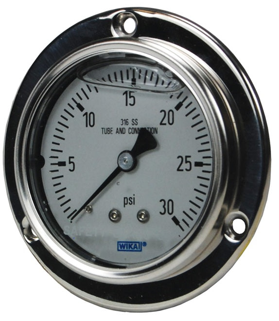 PBLSS3000 by Dixon Valve | Panel Builder Gauge | Lower Back Mount | 2-1/2" Face | 1/4" Lower Back Mount | 0-3000 PSI Range | Stainless Steel
