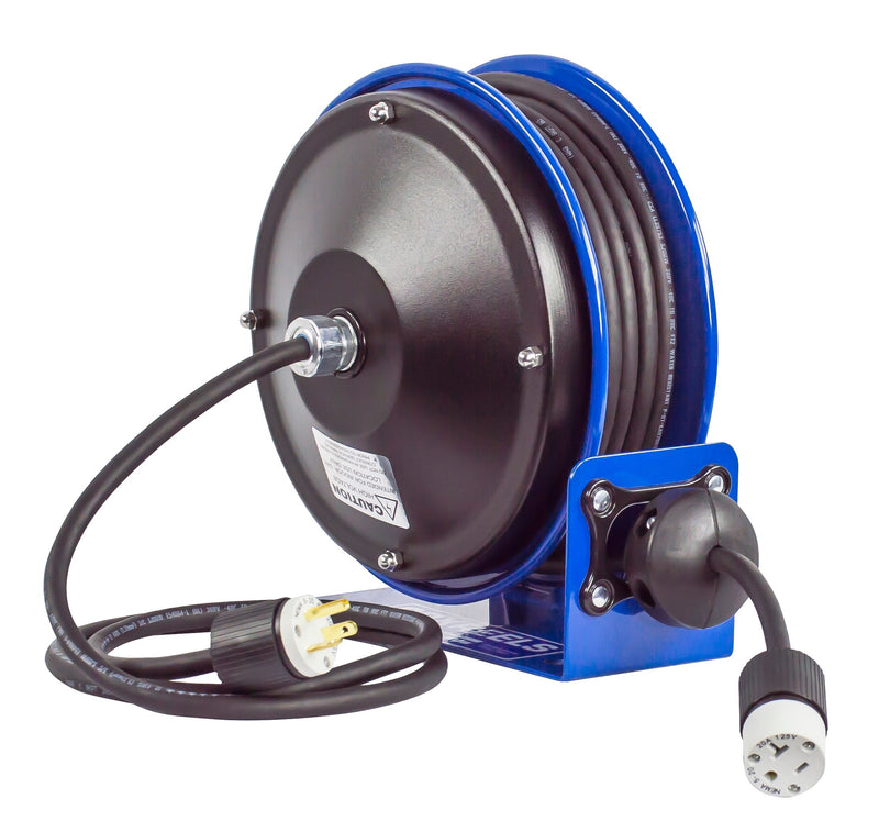 PC10-2512-4 by Coxreels | PC10 Series | Spring Driven Power Cord Reel | 12/3 SJO Cord, 20A, 115V | Steel | 25ft Cord Included