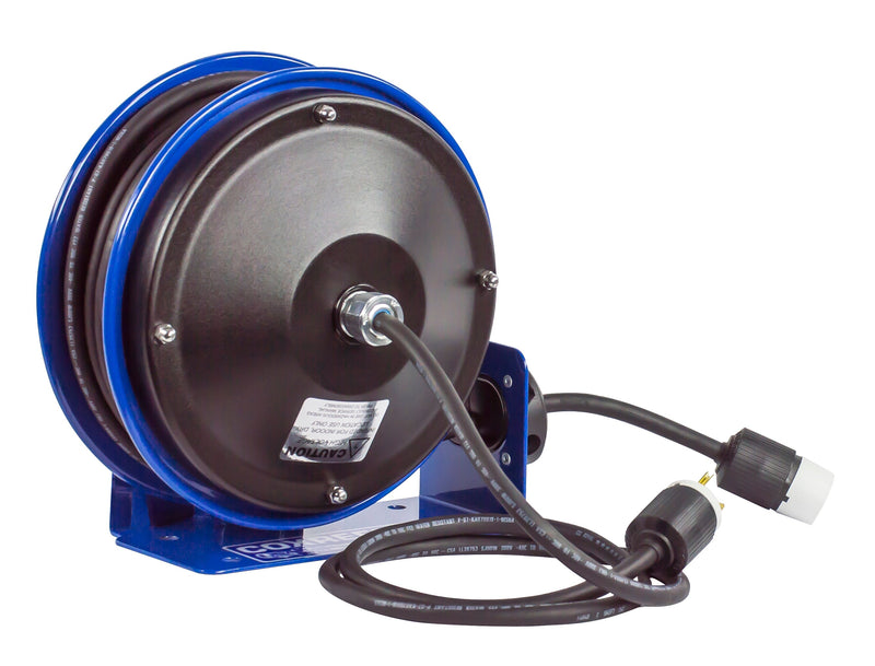 PC10-3016-A by Coxreels | PC10 Series | Spring Driven Power Cord Reel with Single Industrial Receptacle | 16/3 SJO Cord, 13A, 115V | Steel | 30ft Cord Included