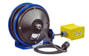 PC10-3012-B by Coxreels | PC10 Series | Spring Driven Power Cord Reel with Quad Industrial Receptacle | 12/3 SJO Cord, 20A, 115V | Steel | 30ft Cord Included