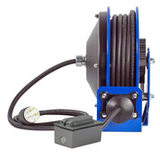 PC10-3016-F by Coxreels | PC10 Series | Spring Driven Power Cord Reel with Duplex GFCI Receptacle | 16/3 SJO Cord, 13A, 115V | Steel | 30ft Cord Included