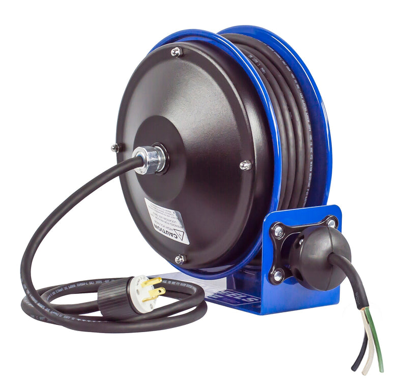 PC10-3012-X by Coxreels | PC10 Series | Spring Driven Power Cord Reel | 12/3 SJO Cord, 20A, 115V | Steel | 30ft Cord Included