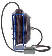 PC13-5016-F by Coxreels | PC Series | Spring Driven Power Cord Reel with Duplex Industrial Receptacle | 16/3 SJO Cord, 13A, 115V | Steel | 50ft Cord Included