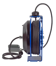 PC13-3516-F by Coxreels | PC Series | Spring Driven Power Cord Reel with Duplex Industrial Receptacle | 16/3 SJO Cord, 13A, 115V | Steel | 35ft Cord Included