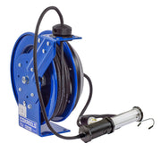 PC13-5016-H by Coxreels | PC Series | Spring Driven Power Cord Reel with Industrial Duty LED Light | 16/3 SJTO Cord, 13A, 115V | Steel | 50ft Cord Included