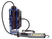 PC13-5016-M by Coxreels | PC Series | Spring Driven Power Cord Reel with Compact LED Light | 16/3 SJTO Cord, 13A, 115V | Steel | 50ft Cord Included