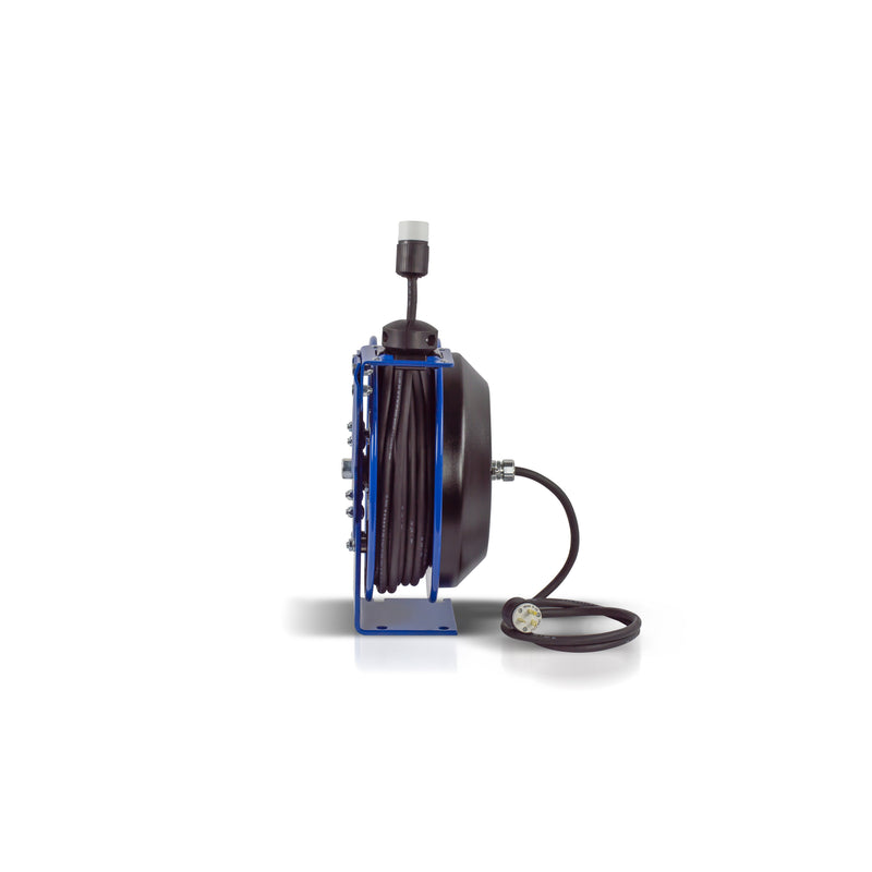 PC13-3516-A by Coxreels | PC Series | Spring Driven Power Cord Reel with Single Industrial Receptacle | 16/3 SJO Cord, 13A, 115V | Steel | 35ft Cord Included