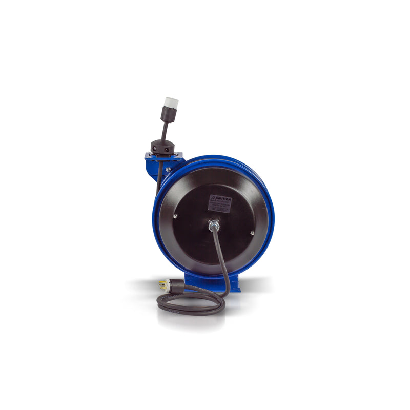 PC13-3512-A by Coxreels | PC Series | Spring Driven Power Cord Reel with Single Industrial Receptacle | 12/3 SJO Cord, 20A, 115V | Steel | 35ft Cord Included