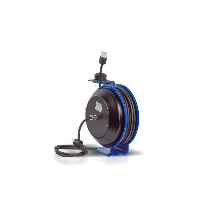 PC13-3516-A by Coxreels | PC Series | Spring Driven Power Cord Reel with Single Industrial Receptacle | 16/3 SJO Cord, 13A, 115V | Steel | 35ft Cord Included