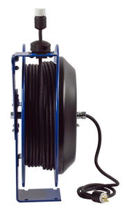 PC19-7516-A by Coxreels | PC Series | Spring Driven Power Cord Reel with Single Industrial Receptacle | 16/3 SJO Cord, 13A, 115V | Steel | 75ft Cord Included