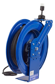 PC19-7516-A by Coxreels | PC Series | Spring Driven Power Cord Reel with Single Industrial Receptacle | 16/3 SJO Cord, 13A, 115V | Steel | 75ft Cord Included