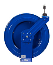 PC24-0016-A by Coxreels | PC Series | Spring Driven Power Cord Reel with Single Industrial Receptacle | 16/3 SJO Cord, 13A, 115V | Steel | 100ft Cord Included