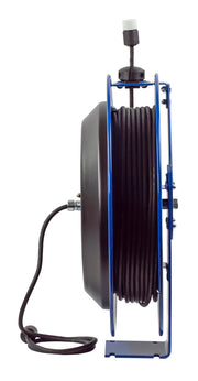 PC24-0016-A by Coxreels | PC Series | Spring Driven Power Cord Reel with Single Industrial Receptacle | 16/3 SJO Cord, 13A, 115V | Steel | 100ft Cord Included