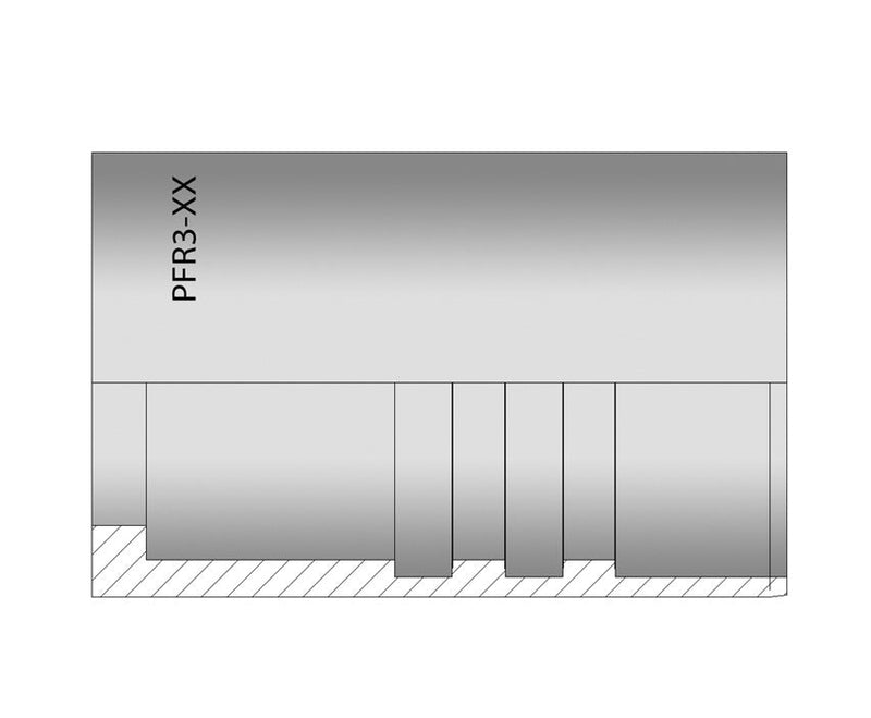 PFR3-04 Alfagomma Piranhaflex™ by Kuriyama | PFR3 Series | Two-Piece Non-Skive Ferrule | -04 Hose Dash Size | 1/4" Hose ID | Steel