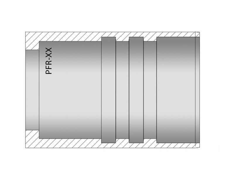 PFR-04 Alfagomma Piranhaflex™ by Kuriyama | PFR Series | Two-Piece Non-Skive Ferrule | -04 Hose Dash Size | 1/4" Hose ID | Steel