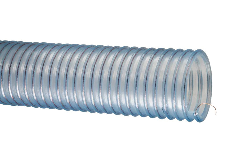 PF400X100 Tigerflex® PLAS-T-FLO™ by Kuriyama | PF™ Series | Heavy-Duty Food Grade Material Handling Hose | with Grounding Wire | Polyurethane | 4" ID | 4.84" OD | 100ft Length