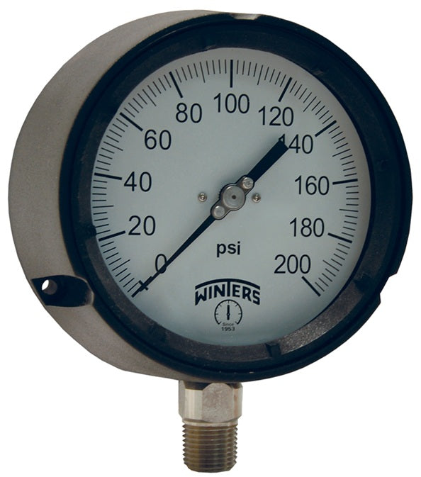 PGS60 by Dixon Valve | Process Gauge | Lower Mount | 4-1/2" Face | 1/2" Lower Mount | 0-60 PSI Range | Plastic