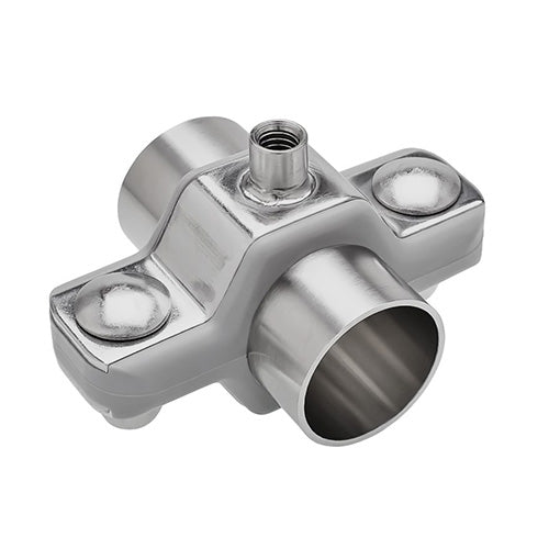 PHTCM-150T-304SAN by ACL Hygienic | Process Hex Hanger Threaded Coupling w/ Acorn Nut | 1-1/2" Tube Size x 3/8" Thread | Gray | 304 Stainless Steel