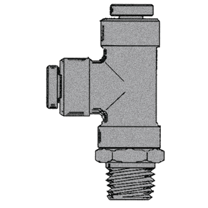 B-31172S-04-04-04 Breco by Foster | 1/4" Push-to-Connect x 1/4" Push-to-Connect x 1/4" Male NPTF Thread | Swivel | Tee