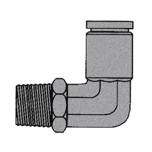B-31169S-06-06 Breco by Foster | 3/8" Push-to-Connect x 3/8" Male NPTF Thread | Swivel | 90° Elbow
