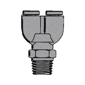 B-31188-04-04 Breco by Foster | 1/4" Push-to-Connect x 1/4" Push-to-Connect x 1/4" Male NPTF Thread | Y