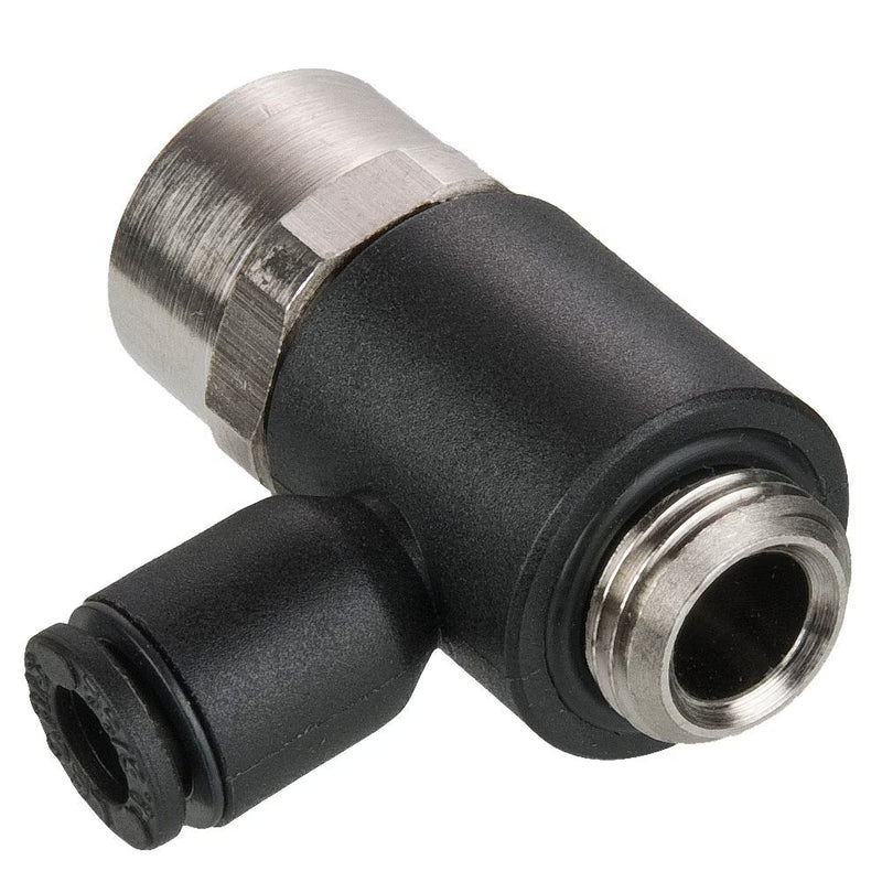376PLPBJ-6M-4G by Parker | Prestolok PLP Composite Push-to-Connect Fittings | Modular Fitting | 6 mm Tube Size x 1/4" Female BSPP Threads | 17mm Hex | 33.0mm Height (H) | Banjo | Glass-Reinforced Nylon | Pack of 10