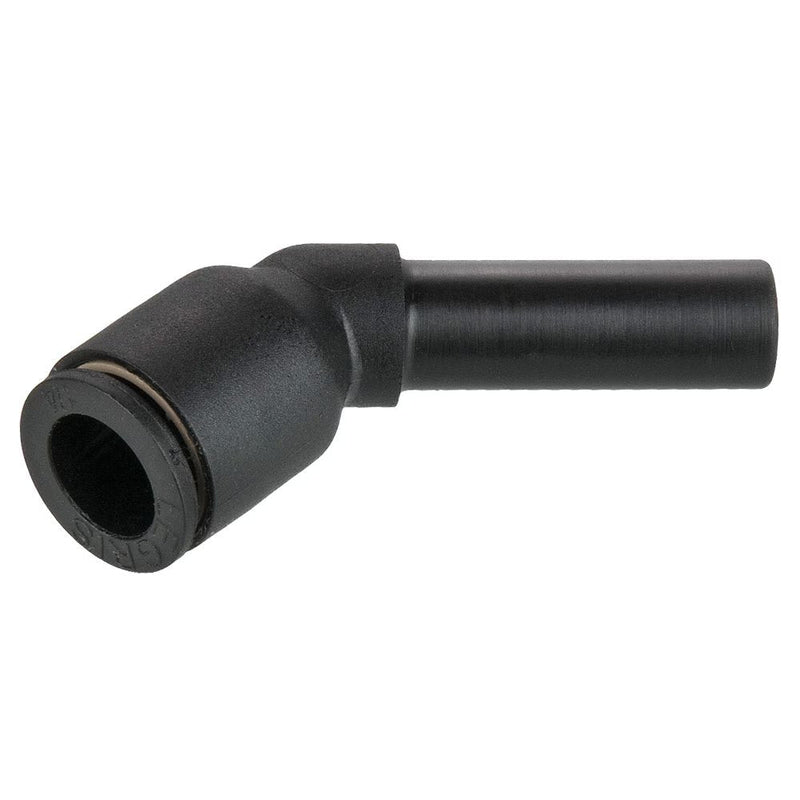 379PLPSP-12M by Parker | Prestolok PLP Composite Push-to-Connect Fittings | Plug-In Fittings | 12mm Tube Size | 58.5mm Height (H) | 45° Elbow | Glass-Reinforced Nylon | Pack of 10