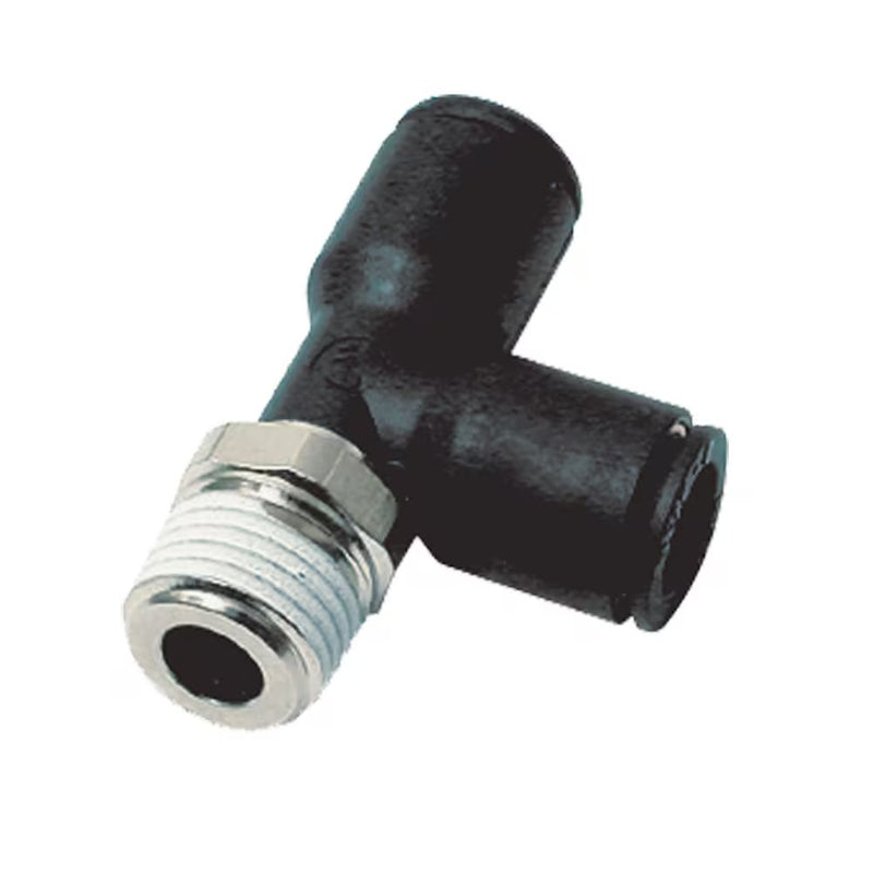 W371PLP-4-6 by Parker | Prestolok PLP Composite Push-to-Connect Fittings | Thread Fitting | 1/4" Tube Size x 3/8" Male NPT Thread | 18mm Hex | .69" Length (L) | Tee | Glass-Reinforced Nylon | Pack of 10