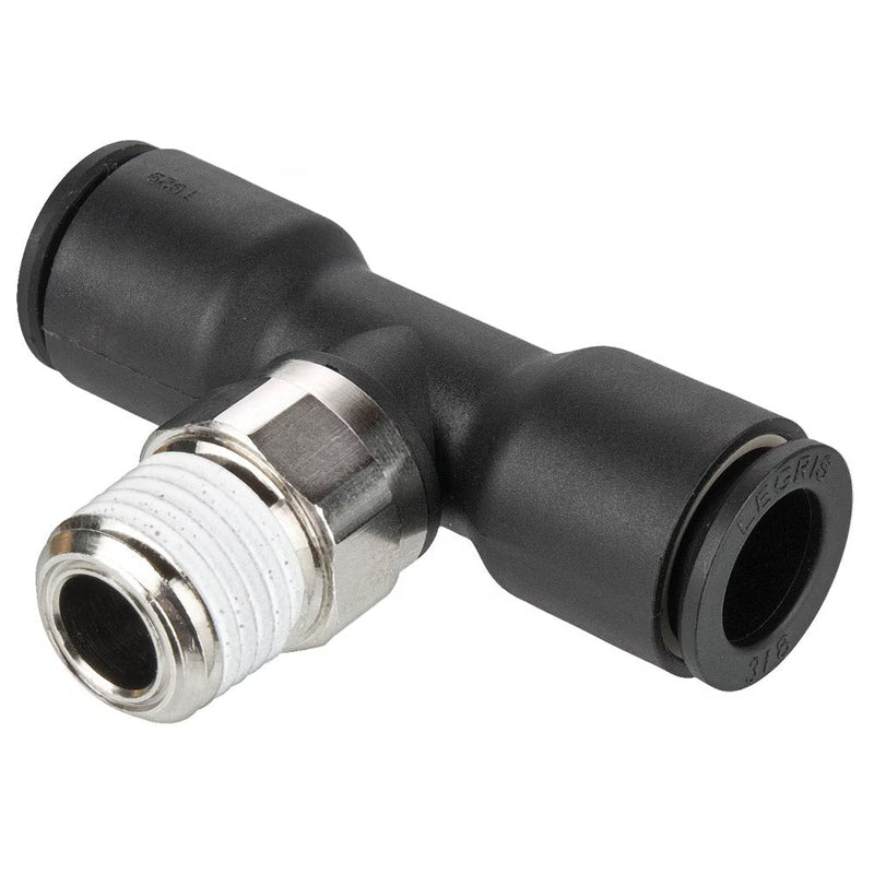 W372PLP-4M-2R by Parker | Prestolok PLP Composite Push-to-Connect Fittings | Thread Fitting | 4mm Tube Size x 1/8" Male BSPT Thread | 10mm Hex | 14.0mm Length (L/2) | Tee | Glass-Reinforced Nylon | Pack of 10