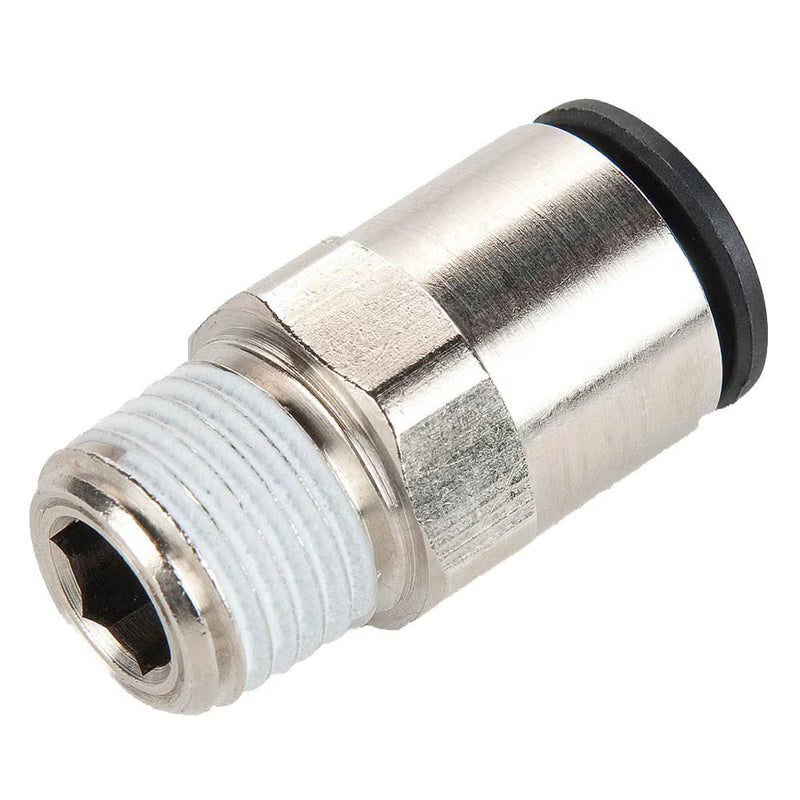 W68LF-2-4 by Parker | Prestolok PLP Composite Push-to-Connect Fittings | Threaded Fittings | 1/8" Connector x 1/4 Male NPT Thread | .591" Width | Straight | Brass | Pack of 10