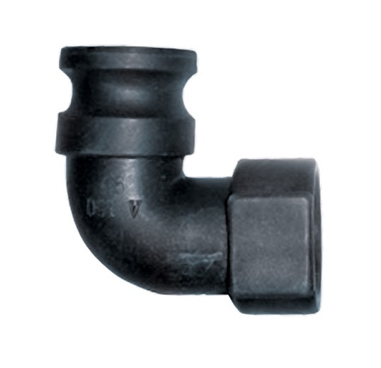 PP200A90 by Kuriyama | PPA90 Series | Part A | 90° Elbow | Cam & Groove Adapter | 2" Adapter x 2" Female NPT | Polypropylene