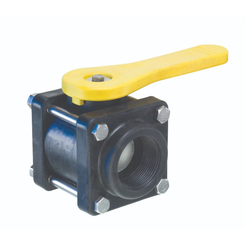 PPBV125 by Kuriyama | PPBV Series | Ball Valve | 1-1/4" Female NPT | 4-Bolt | Polypropylene