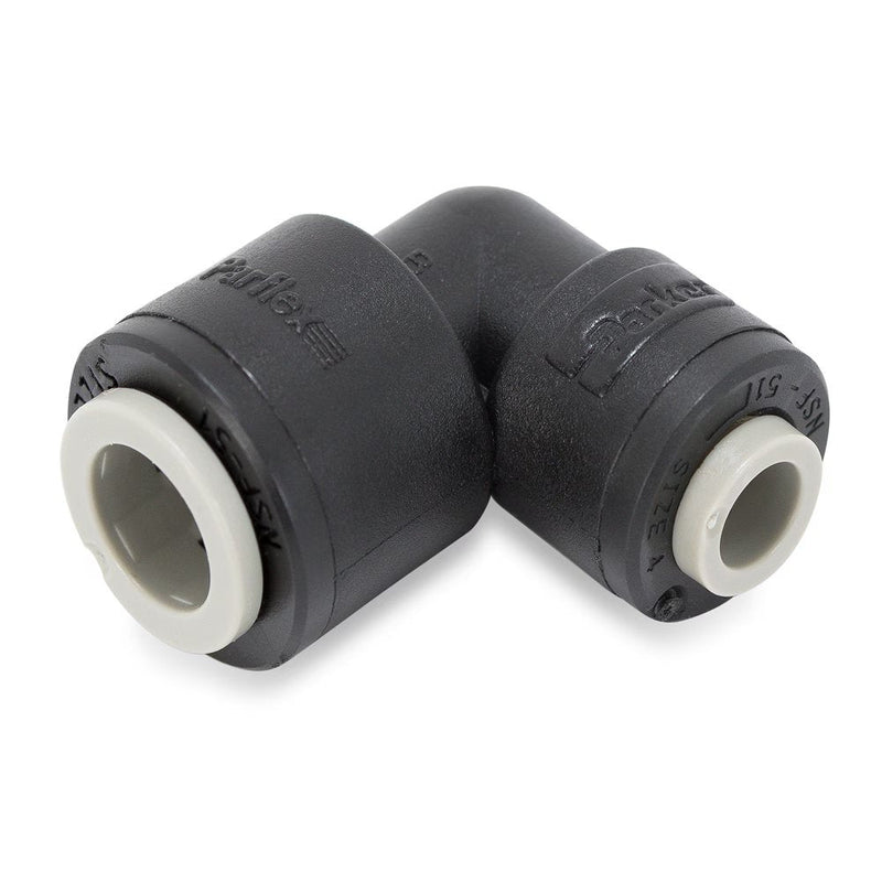 PPB4EU4-MG by Parker | TrueSeal™ Tube to Tube Fittings | 1/4" Union Tube O.D. | Black | 90° Elbow | Polypropylene