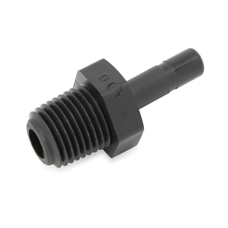 PPB4TMC2 by Parker | TrueSeal™ Threaded Fittings | 1/4" Tube Stem Adapter x 1/8" Male NPTF Thread | 1.44" Length | Straight | Black | Polypropylene