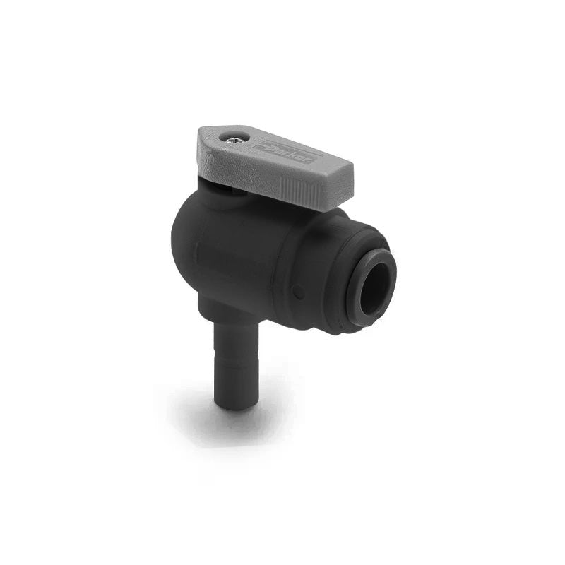 PPB6VTEU6-MG by Parker | TrueSeal™ Ball Valve | 1/4" Push-to-Connect x 3/8" Stem | 2.43" Length | 90° Elbow | Black | Polypropylene | Pack of 400