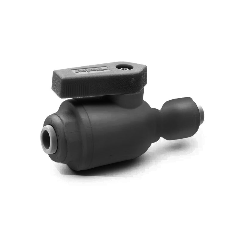 PPB6VUC6-MG by Parker | TrueSeal™ Ball Valve | 3/8" Push-to-Connect x 3/8" Push-to-Connect | 2.67" Length | Straight | Black | Polypropylene | Pack of 10