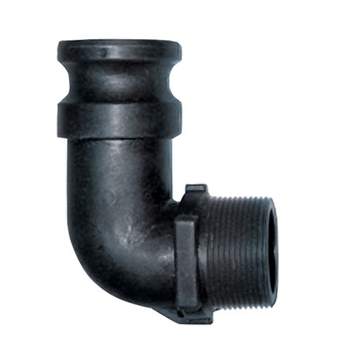 PP150F90 by Kuriyama | PPF90 Series | Part F | 90° Elbow | Cam & Groove Adapter | 1-1/2" Adapter x 1-1/2" Male NPT | Polypropylene