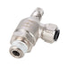 7105 56 11 by Parker | Legris Flow Control Regulator | 1/4" Push-to-Connect x 1/8" Female NPT Thread | 19 mm Hex | 90° Elbow | Nickel-Plated Brass