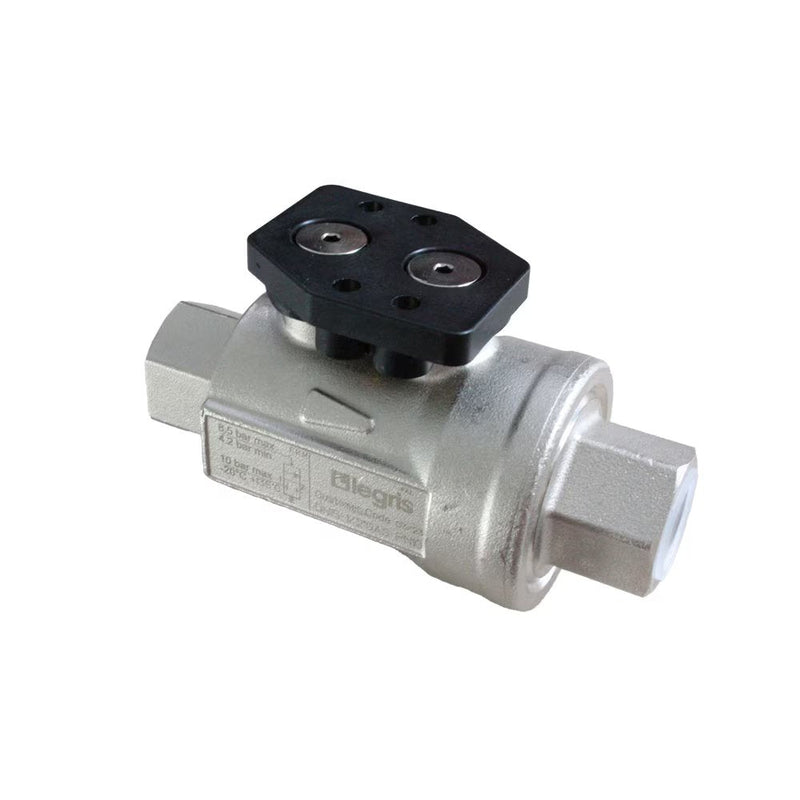 4202 10 17 30 by Parker | Normally Closed Axial Valve w/ EPDM Seal | 3/8" Female BSPP Thread | 22 mm Hex | 98 mm Length | Straight | Nickel-Plated Brass
