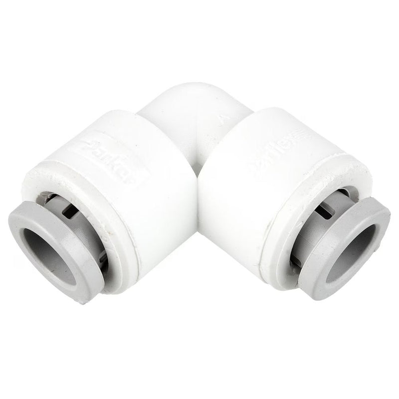 PP8EU8 by Parker | TrueSeal™ Tube to Tube Fittings | 1/2" Union Tube O.D. | White | 90° Elbow | Polypropylene
