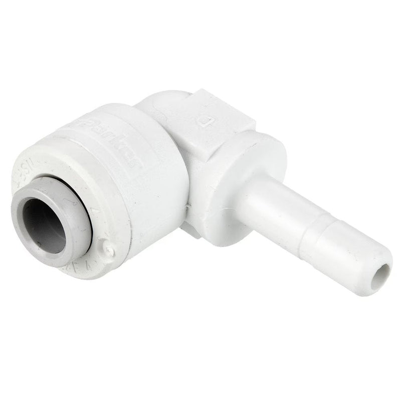 PP6TEU6 by Parker | TrueSeal™ Plug-In Fittings | 3/8" Push-to-Connect x 3/8" Tube Stem | 90° Elbow | White | Polypropylene
