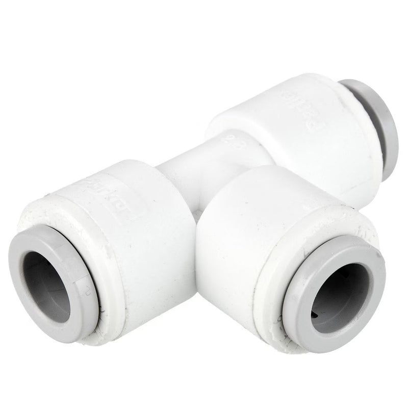 PP6TU4 by Parker | TrueSeal™ Tube to Tube Union Fitting | 3/8" Push-to-Connect x 1/4" Push-to-Connect | 2.04" Length | Tee | White | Polypropylene